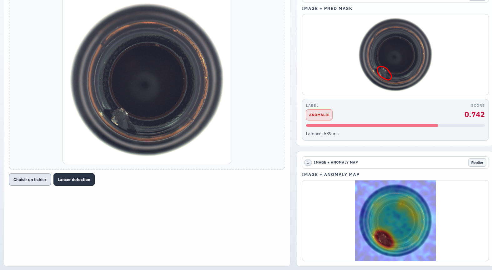 Exemple de detection de defaut